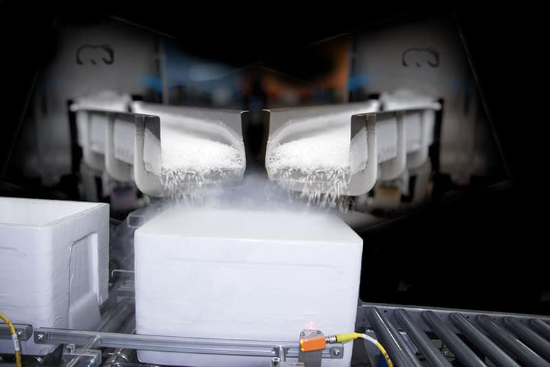 droogijsproductie voor koudeketenbeheer